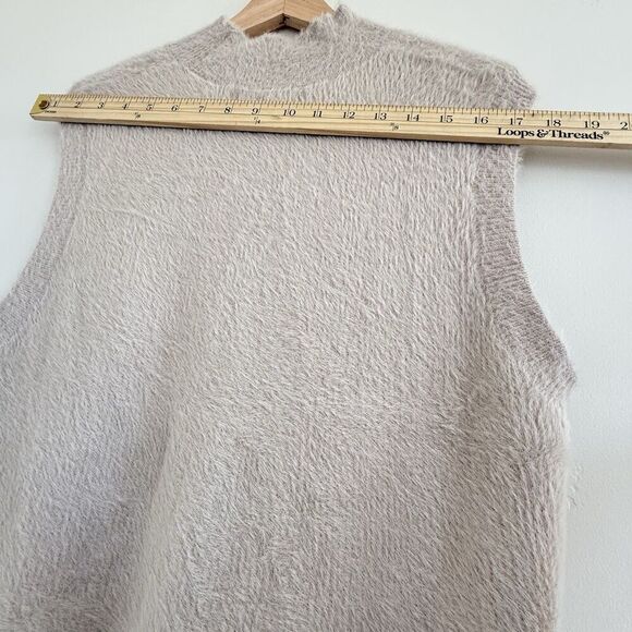 BAILEY Women sleeveless sweater cream ivory soft viscose quiet luxury size L - Picture 6 of 8